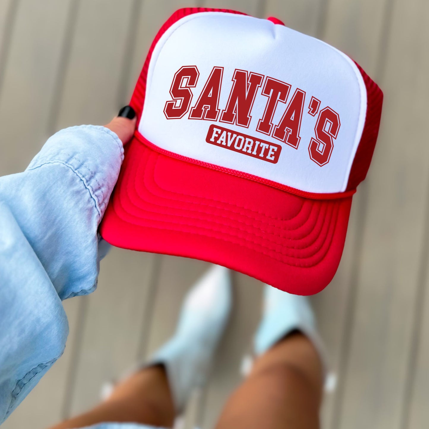 SANTA'S FAVORITE TRUCKER HAT