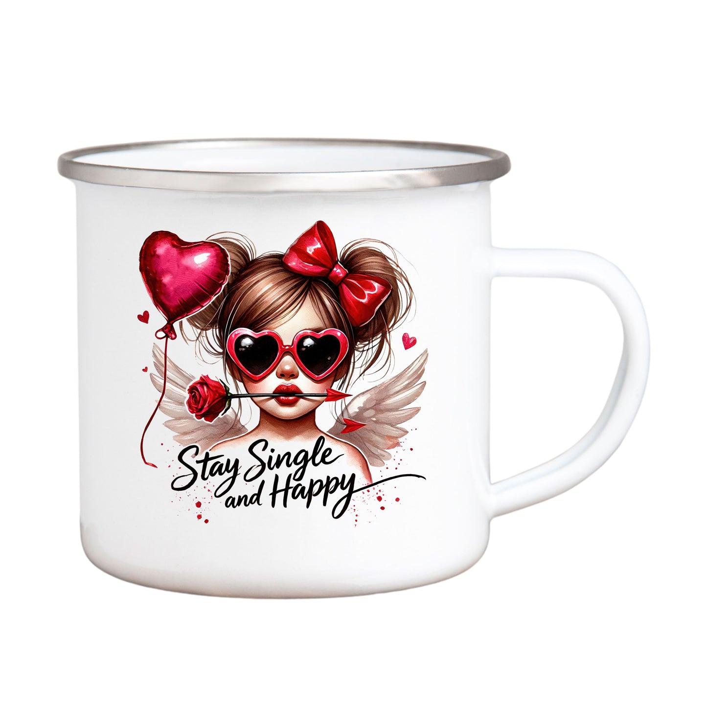 STAY SINGLE AND HAPPY Enamel Mug