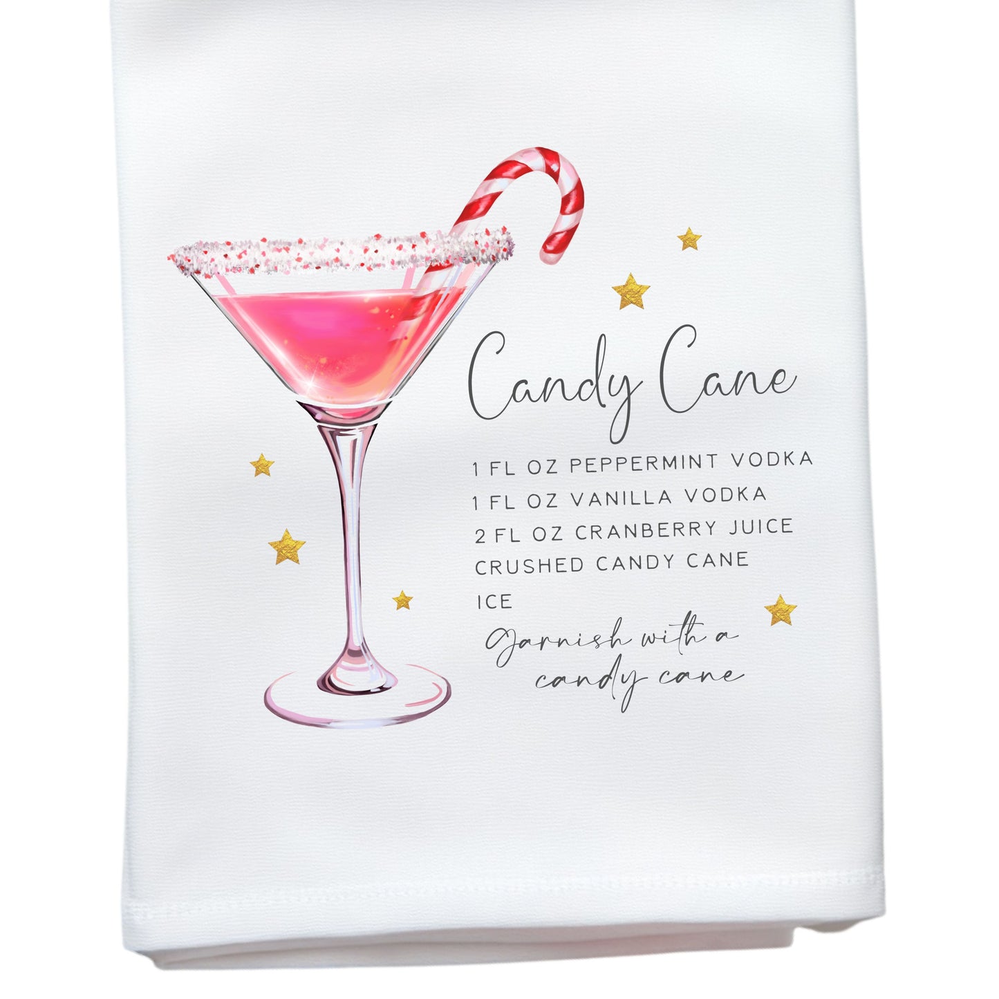 CANDY CANE MARTINI TOWEL
