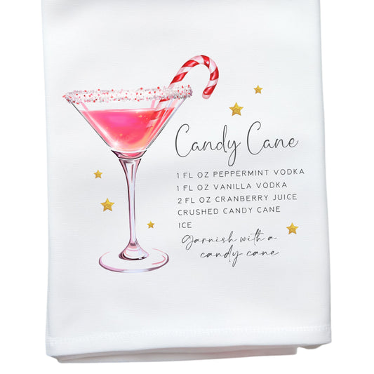 CANDY CANE MARTINI TOWEL
