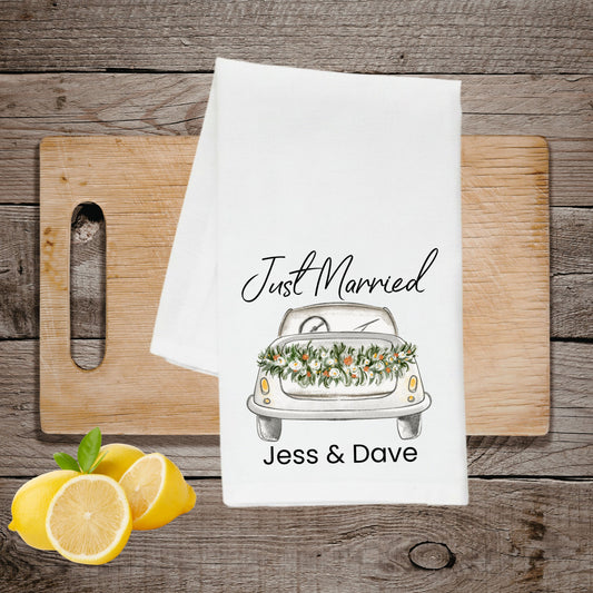 CUSTOMIZABLE JUST MARRIED TOWEL