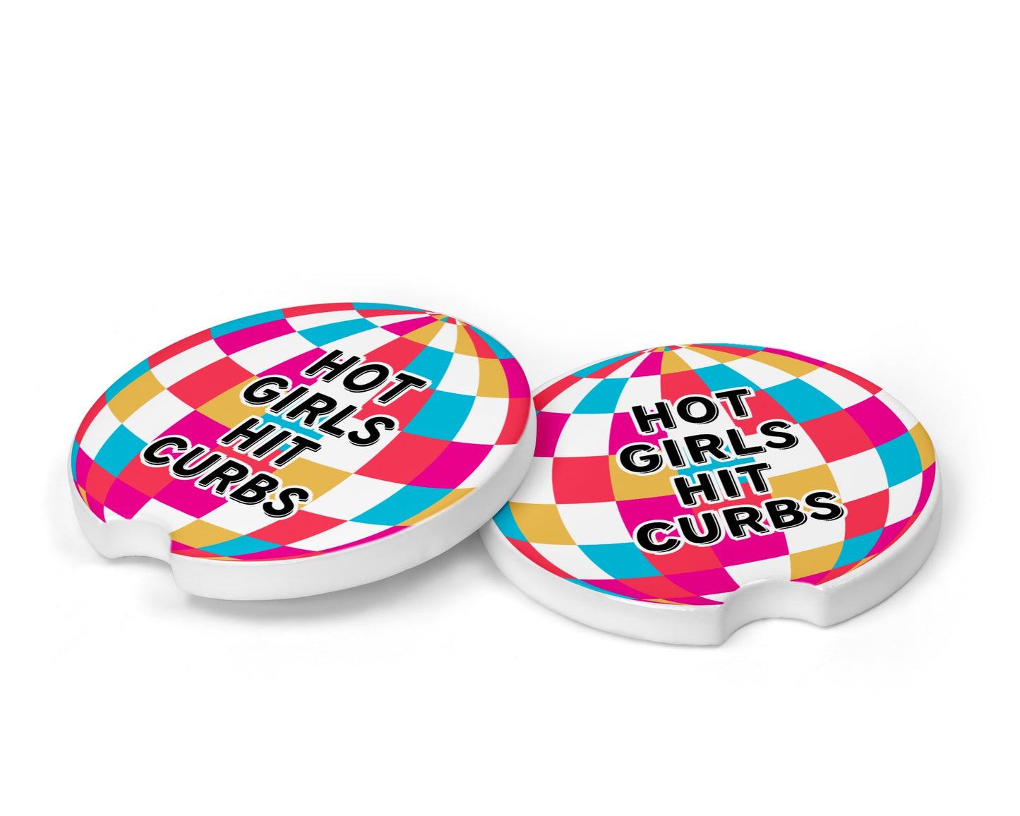 HOT GIRLS HIT CURBS Car Coasters