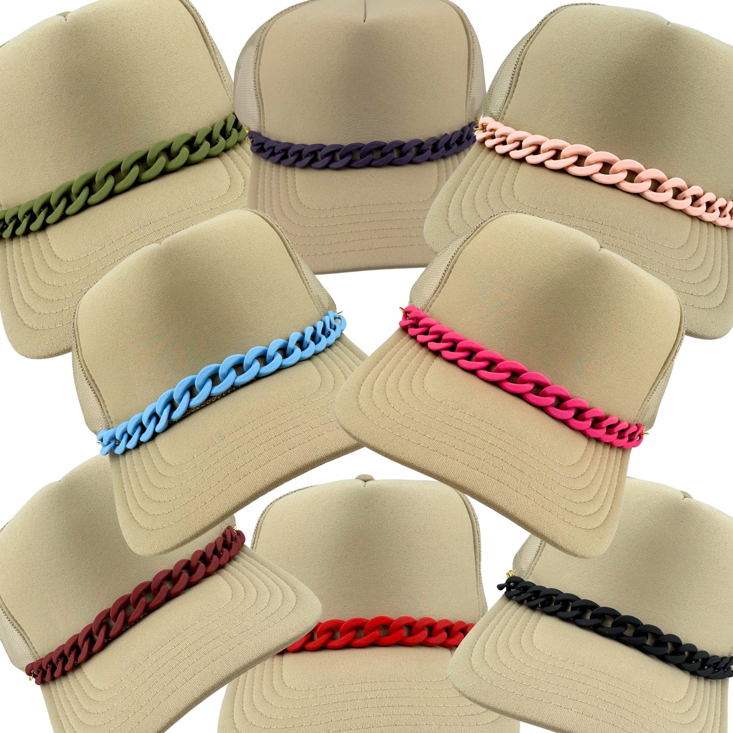 MATTE ACRYLIC TRUCKER HAT CHAIN
