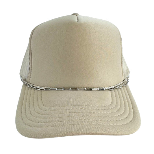 TRUCKER HAT CHAIN- PAPERCLIP SILVER