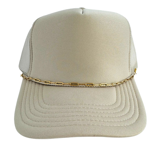 TRUCKER HAT CHAIN- PAPERCLIP GOLD