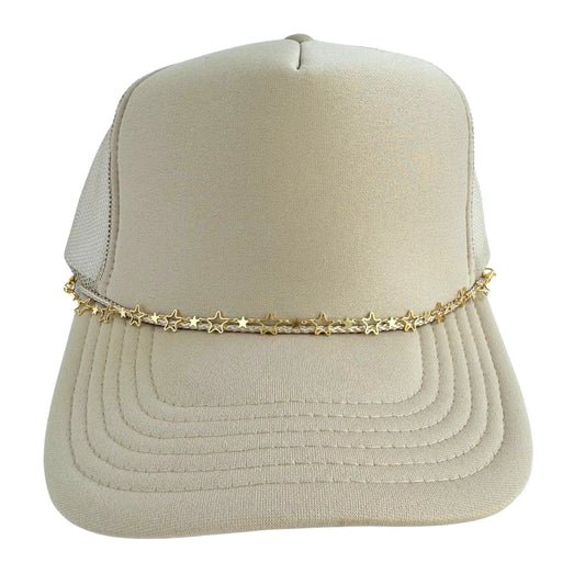 TRUCKER HAT CHAIN- STARS GOLD