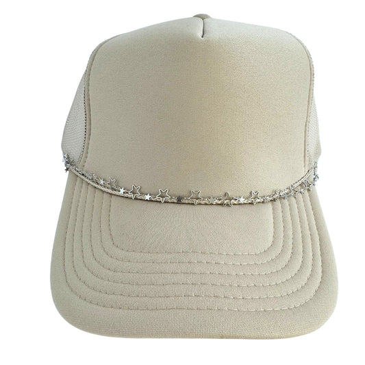 TRUCKER HAT CHAIN- STARS SILVER