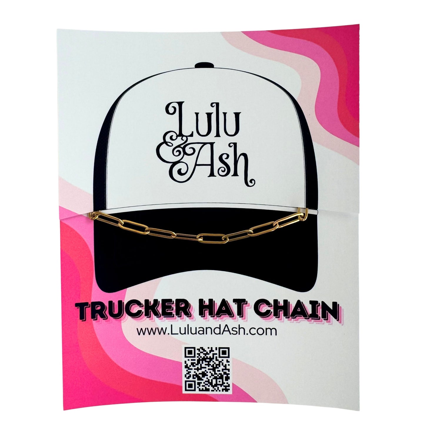 TRUCKER HAT CHAIN- PAPERCLIP GOLD