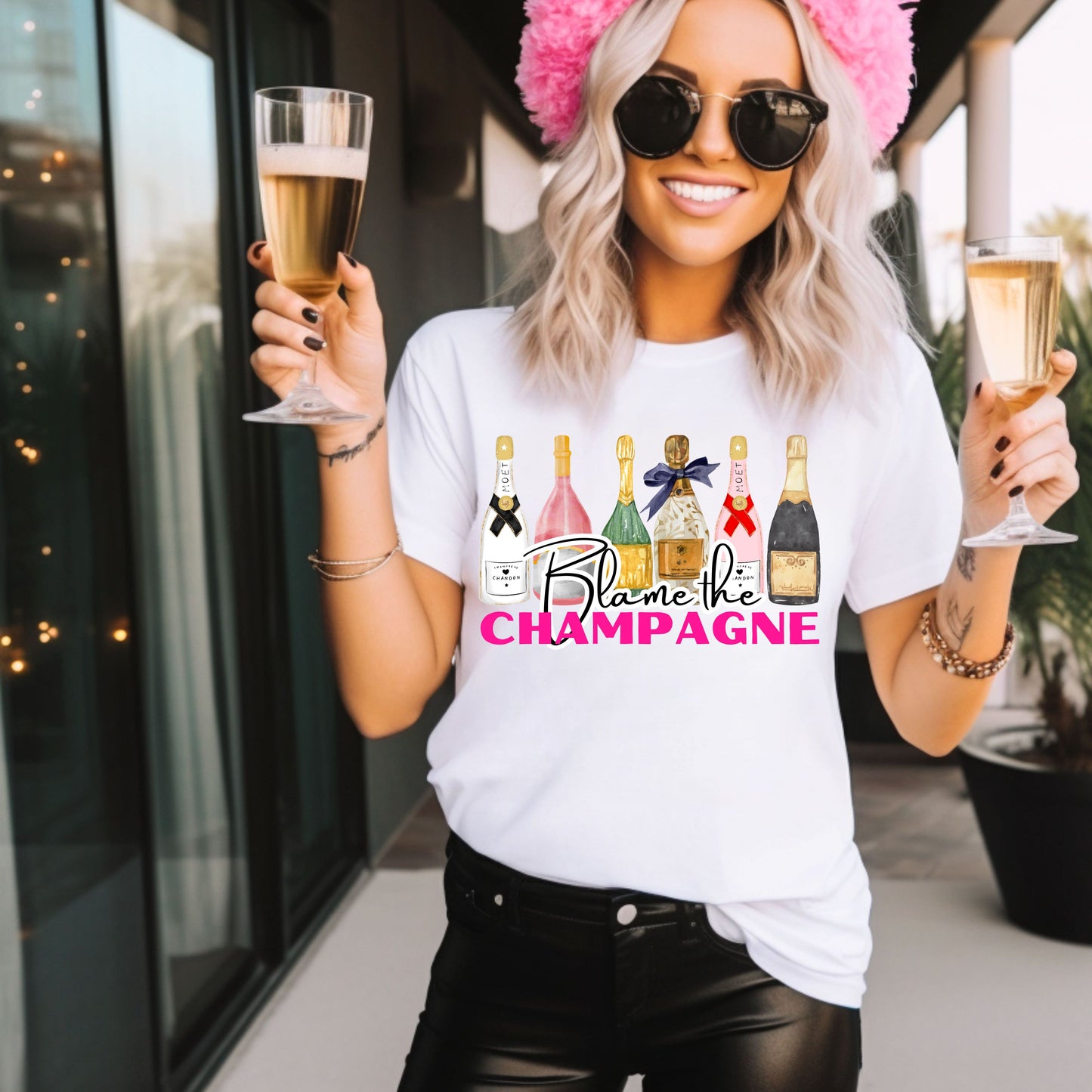 BLAME THE CHAMPAGNE T-SHIRT