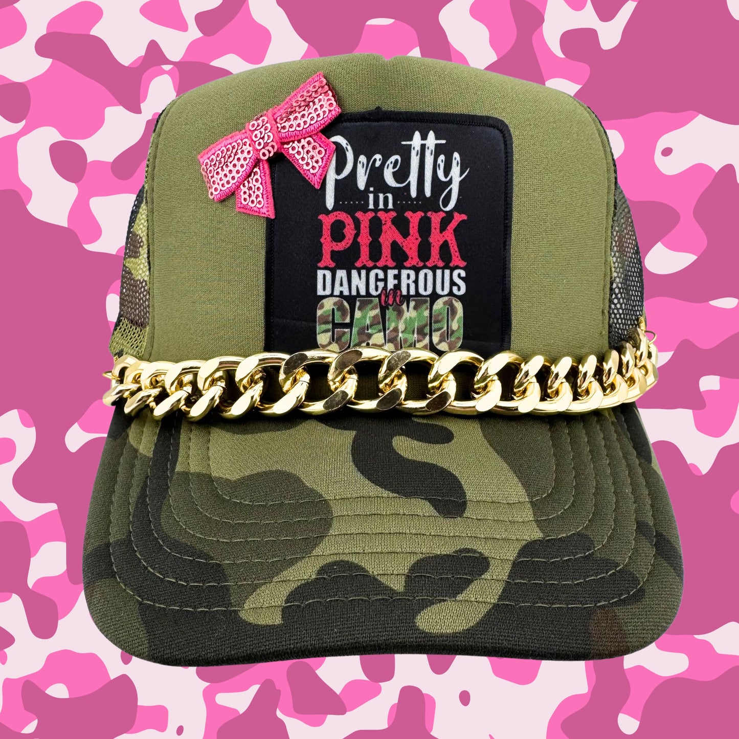 CHUNKY GOLD TRUCKER HAT CHAIN