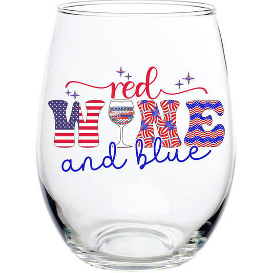 Red Wine & Blue STEMLESS WINE GLASS