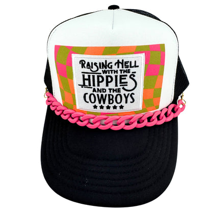 HIPPIES & COWBOYS TRUCKER HAT
