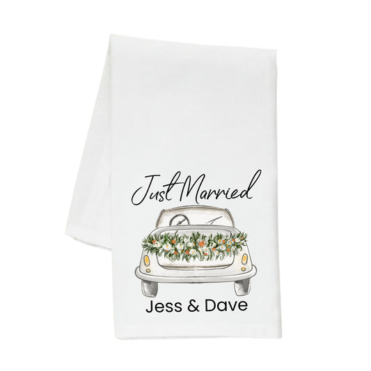 CUSTOMIZABLE JUST MARRIED TOWEL