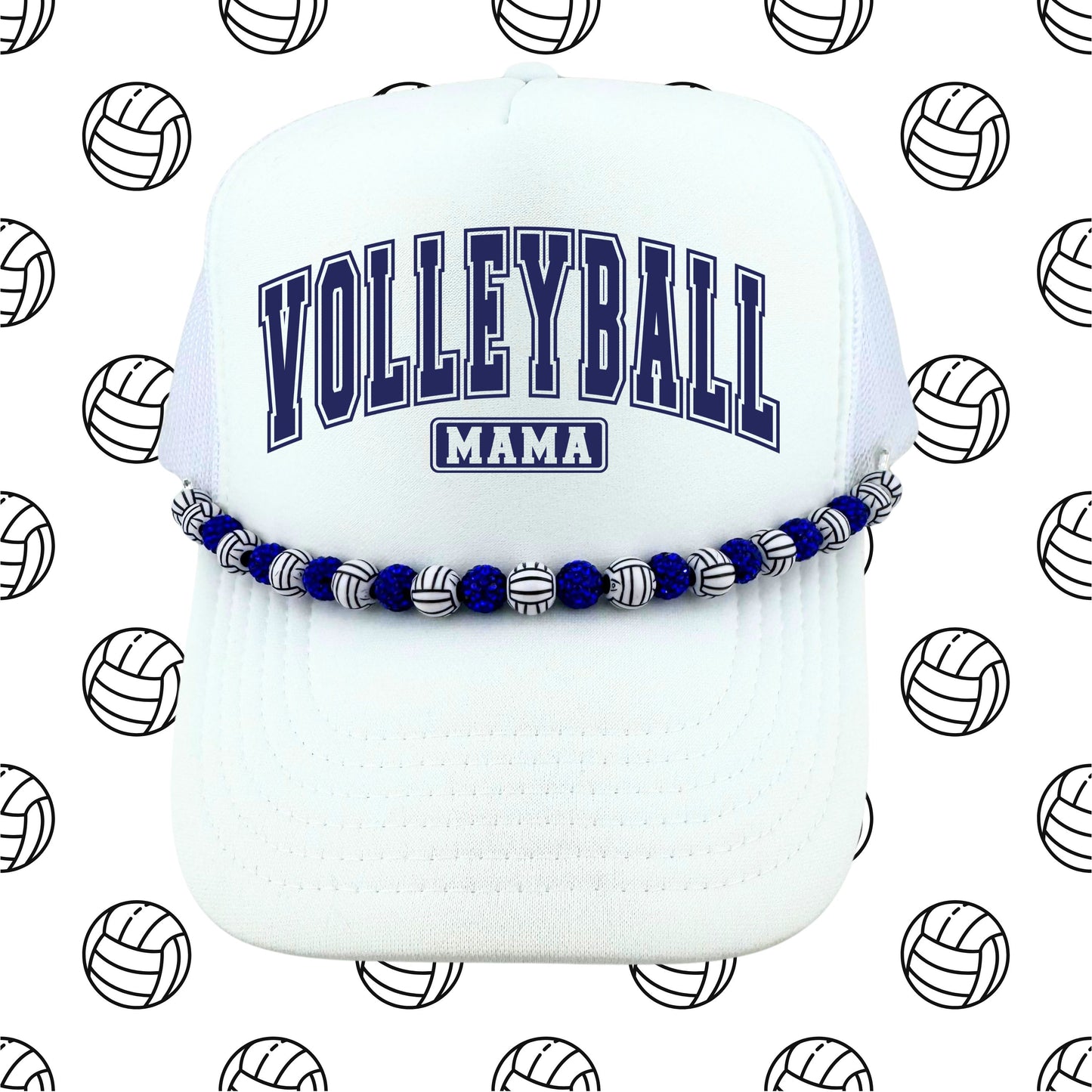 VOLLEYBALLS AND RHINESTONES HAT CHAIN