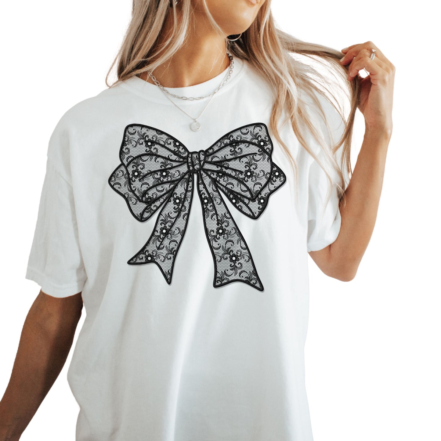 COQUETTE LACE BOW TEE