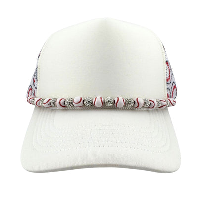 BASEBALLS AND RHINESTONES HAT CHAIN