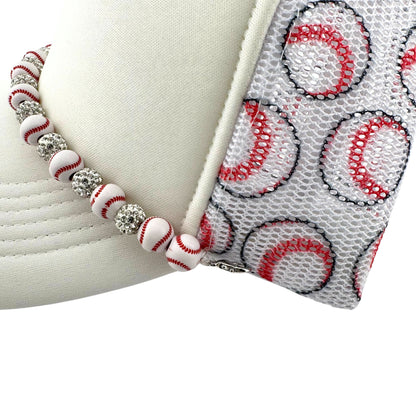 BASEBALLS AND RHINESTONES HAT CHAIN