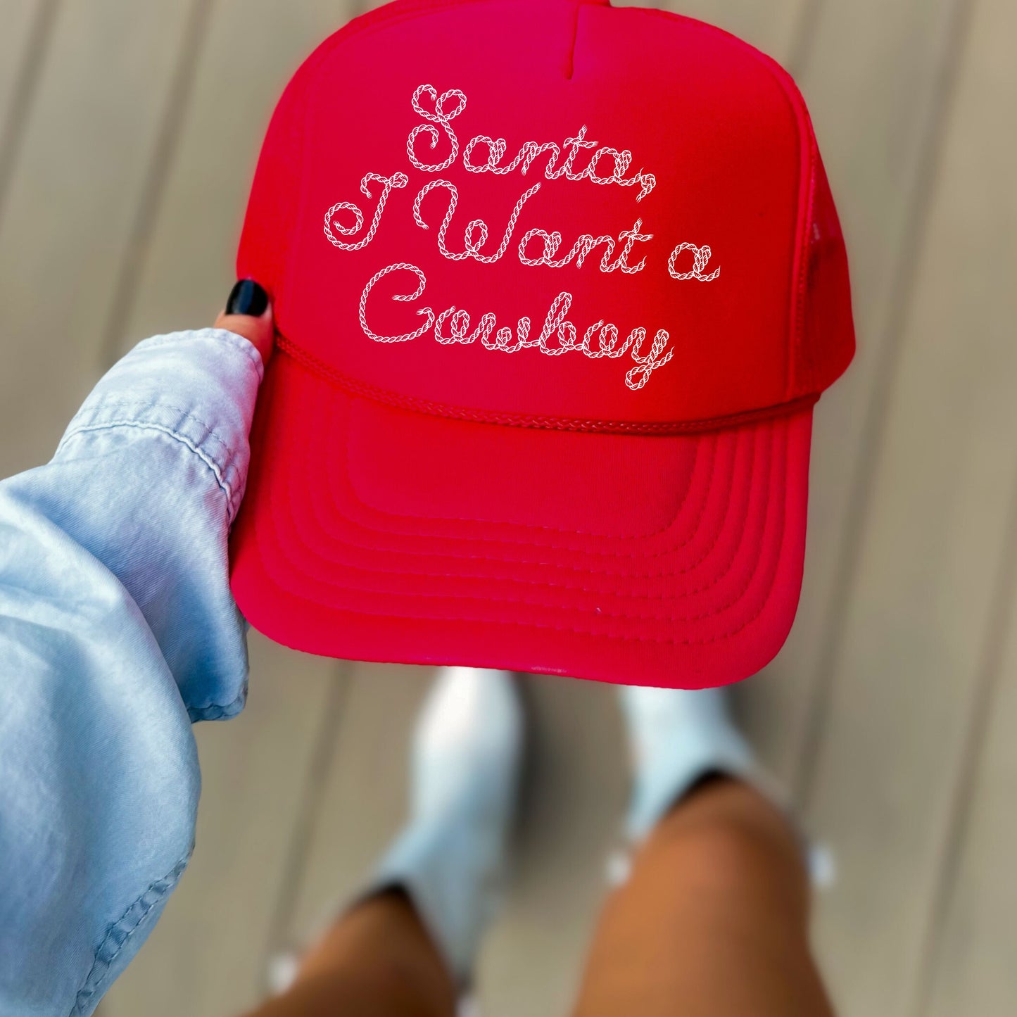 SANTA, I WANT A COWBOY TRUCKER HAT