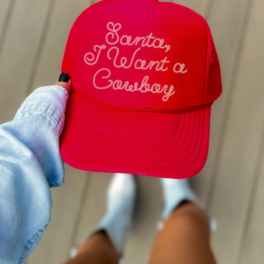 SANTA, I WANT A COWBOY TRUCKER HAT