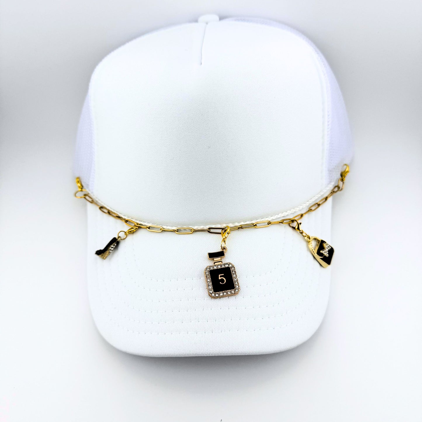 HAUTE GLAM TRUCKER HAT CHARM CHAIN