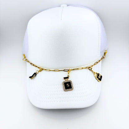 HAUTE GLAM TRUCKER HAT CHARM CHAIN
