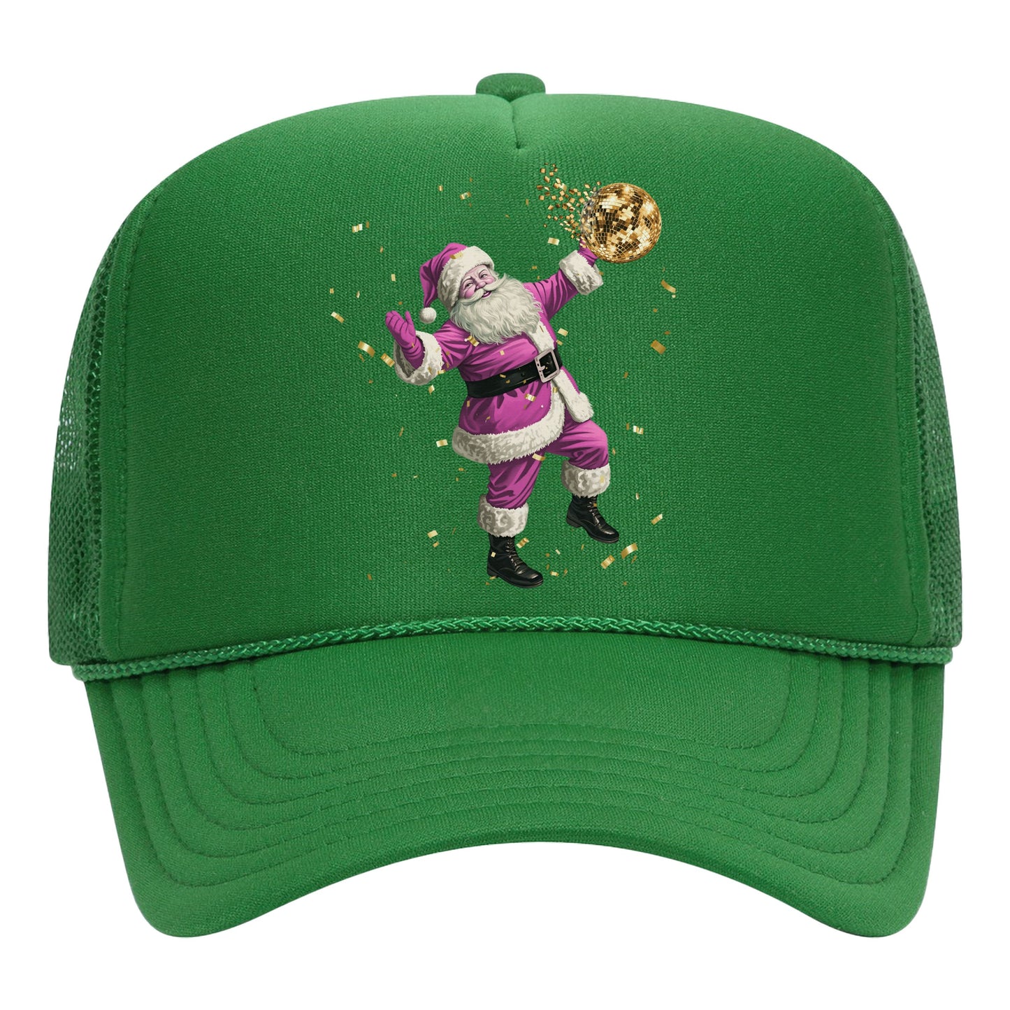 PINK DISCO SANTA TRUCKER HAT