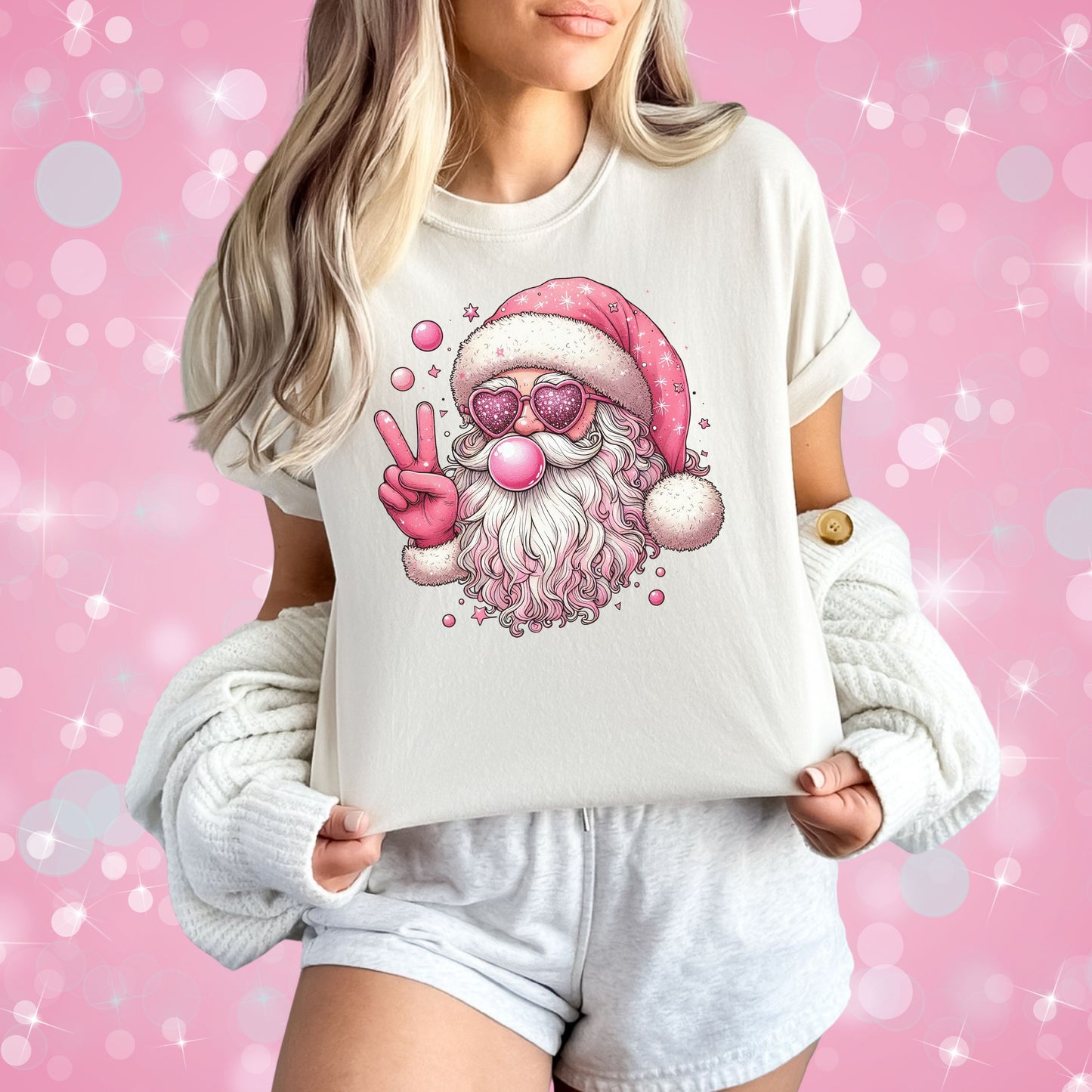 BUBBLE GUM SANTA TEE