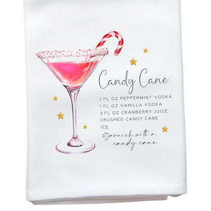 CANDY CANE MARTINI TOWEL