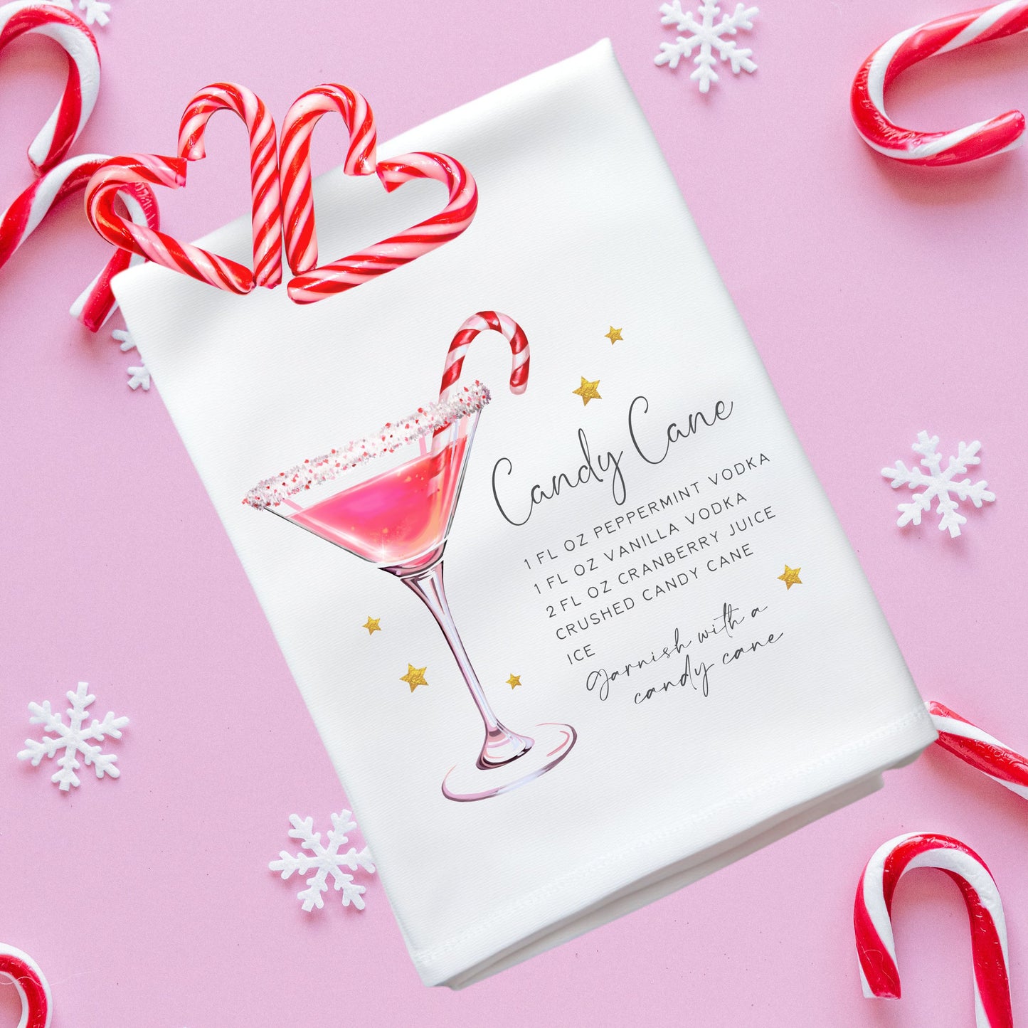 CANDY CANE MARTINI TOWEL