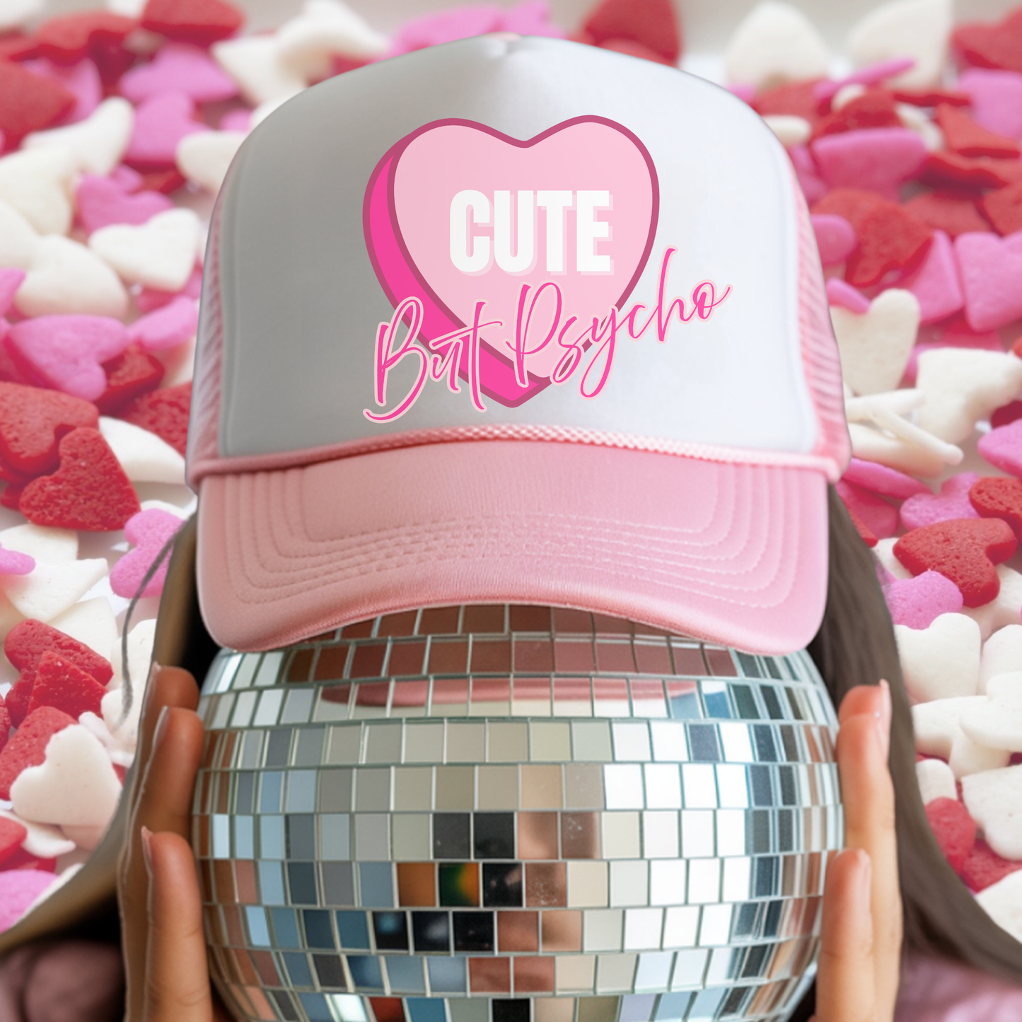 CUTE BUT PSYCHO TRUCKER HAT