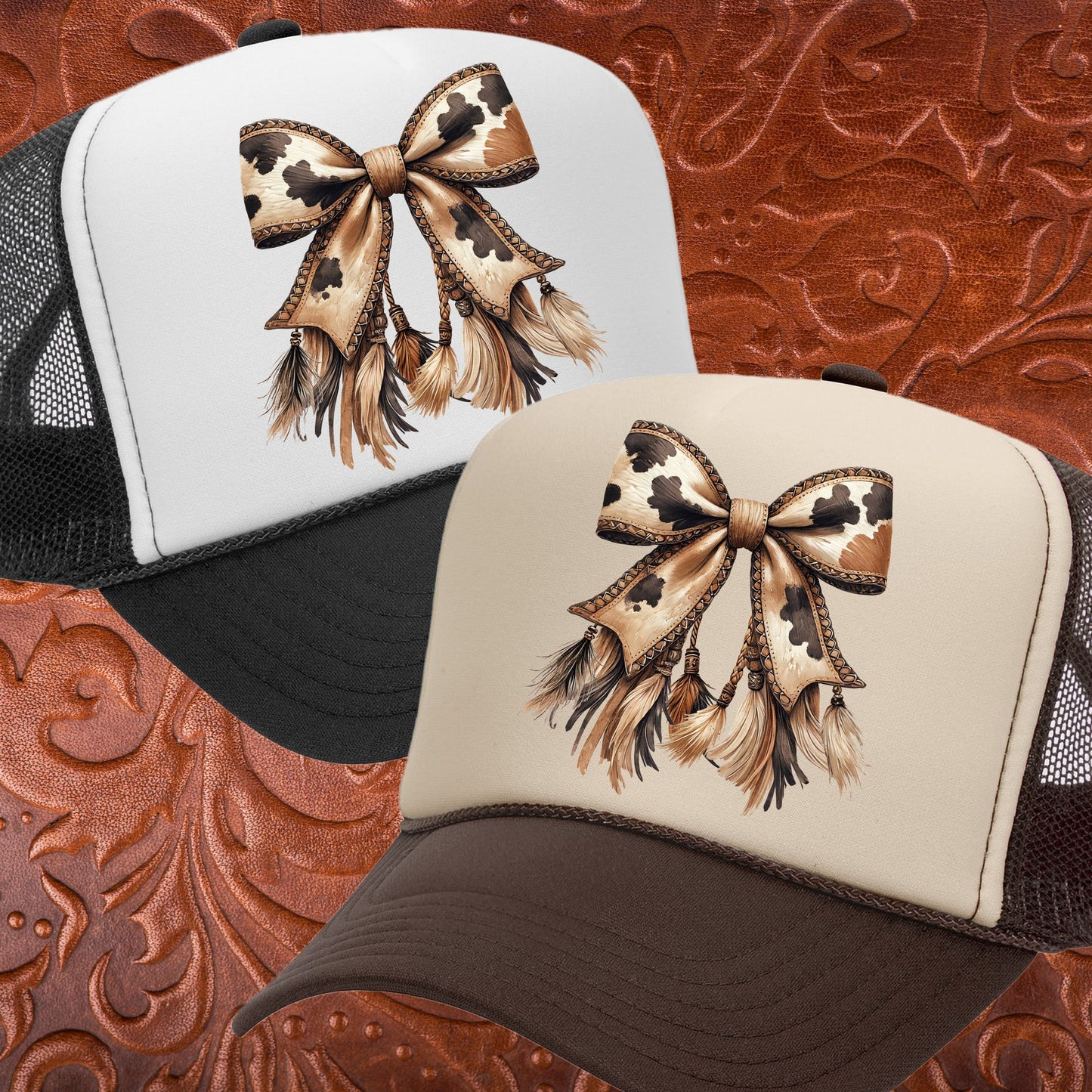 COWPRINT BOW TRUCKER HAT