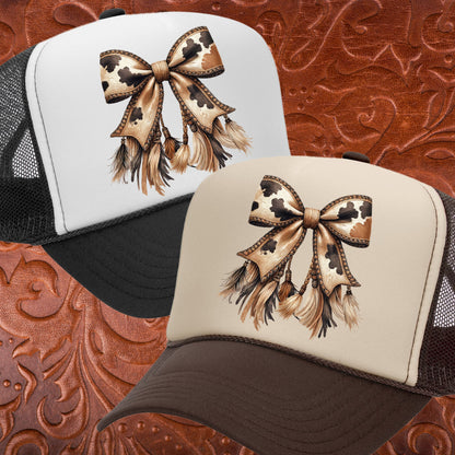 COWPRINT BOW TRUCKER HAT