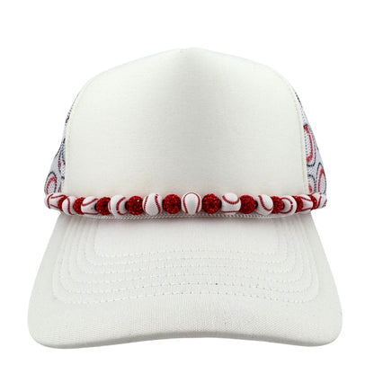 BASEBALLS AND RHINESTONES HAT CHAIN