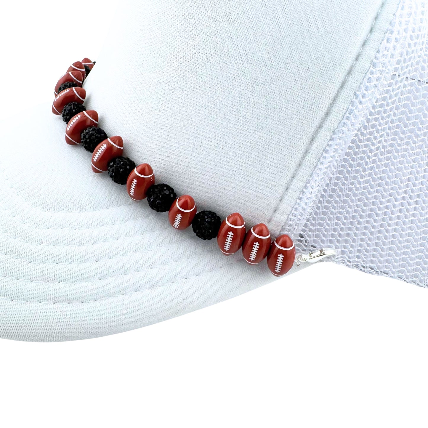 FOOTBALLS AND RHINESTONES HAT CHAIN