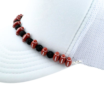 FOOTBALLS AND RHINESTONES HAT CHAIN