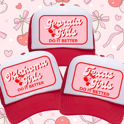 "YOUR STATE" GIRLS DO IT BETTER CUSTOM TRUCKER HAT