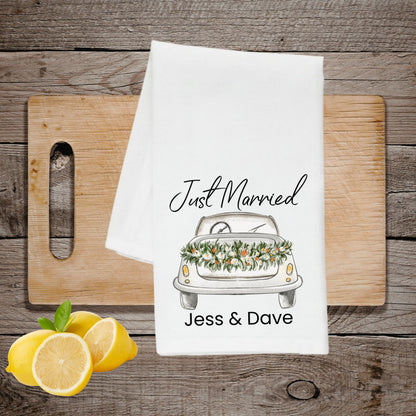 CUSTOMIZABLE JUST MARRIED TOWEL