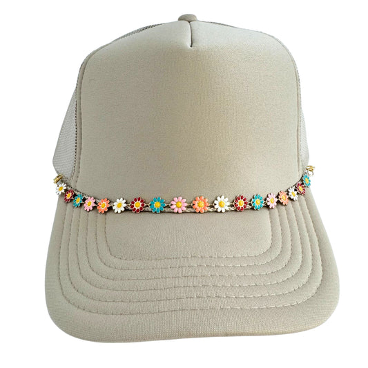 TRUCKER HAT CHAIN- DAISY FLOWER CHAIN MULTI COLOR