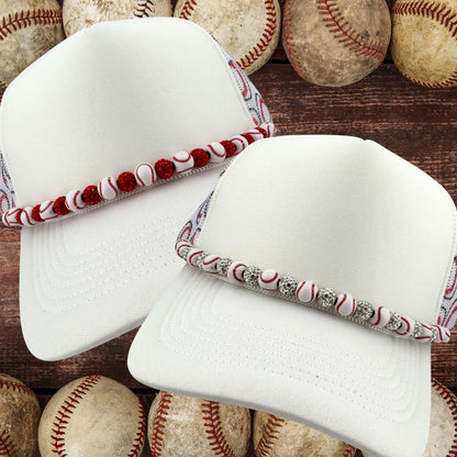 BASEBALLS AND RHINESTONES HAT CHAIN