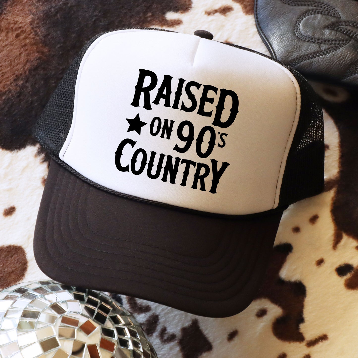 RAISED ON 90S COUNTRY Trucker Hat