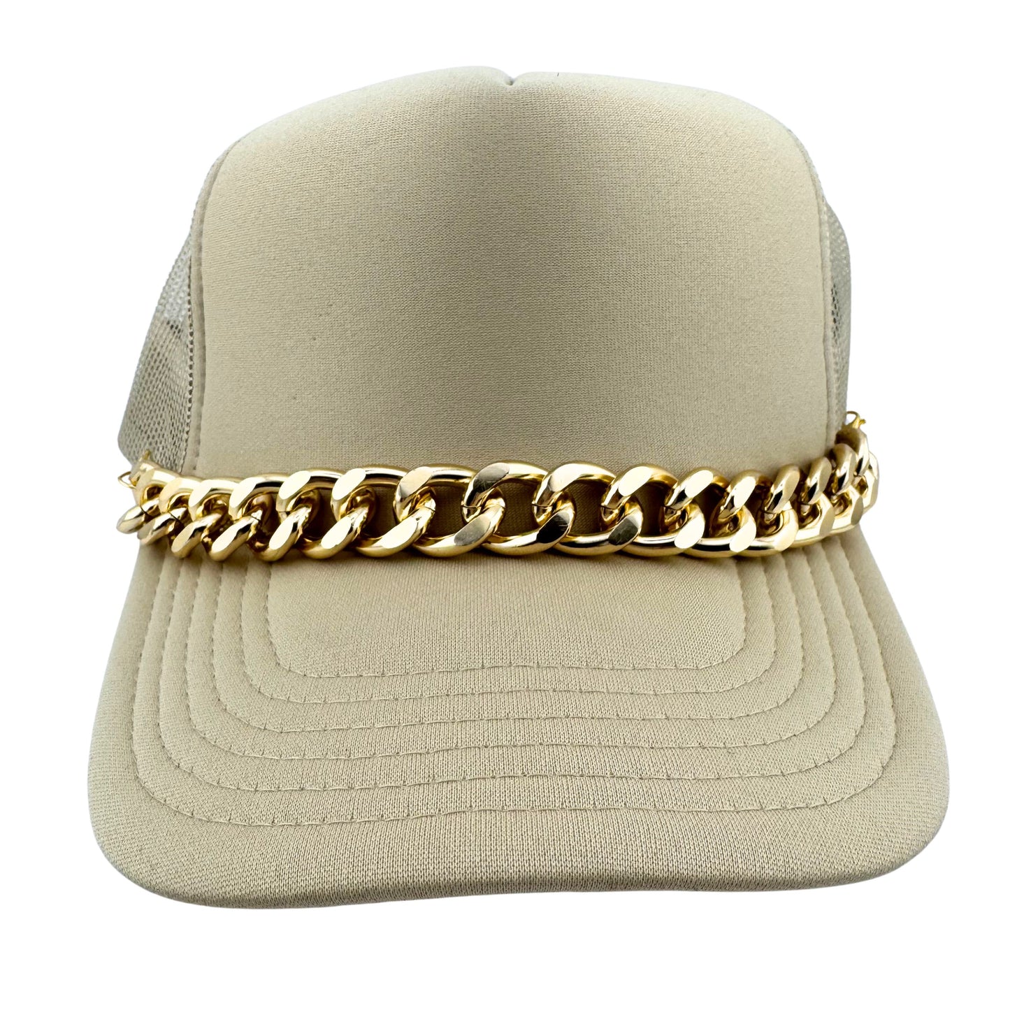 CHUNKY GOLD TRUCKER HAT CHAIN