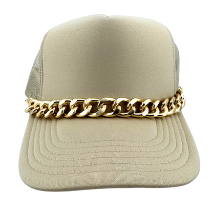 CHUNKY GOLD TRUCKER HAT CHAIN