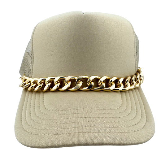 CHUNKY GOLD TRUCKER HAT CHAIN