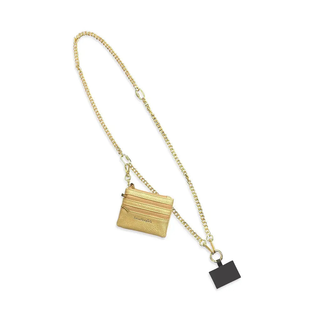 CLIP & GO CROSSBODY PHONE ACCESSORY-GOLD METAL